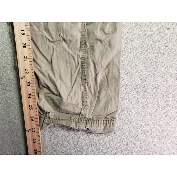 OP Ocean Pacific Pants Womens 17 Ankle Tie Cargo Beige Cotton Zipper Pockets - Picture 6 of 14